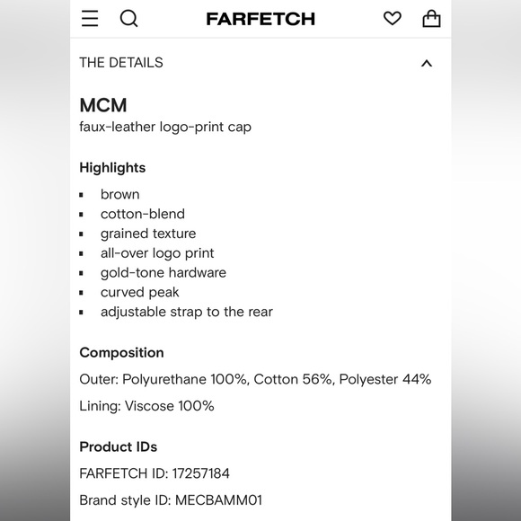 MCM Authentic leather monogram hat in Cognac - Picture 10 of 10